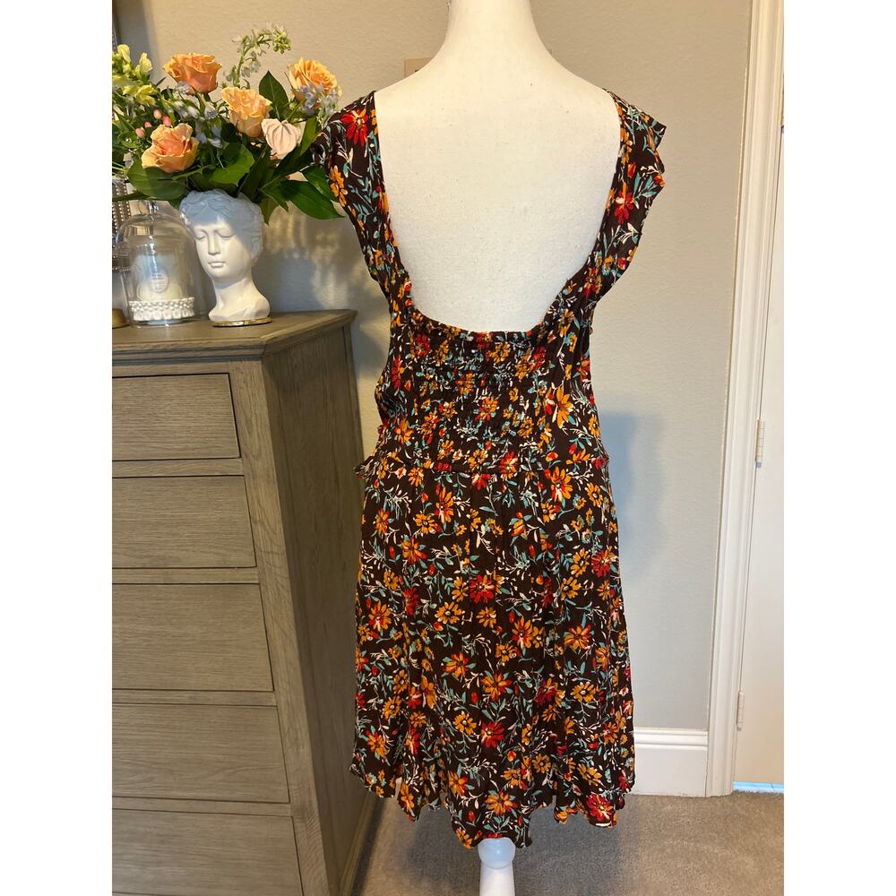 band of the free | (NWT) Brown Floral Wrap Dress | Lg - Picture 11 of 15